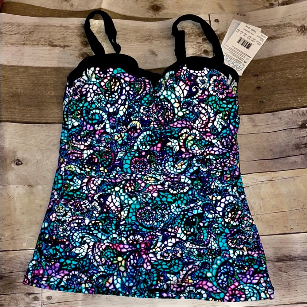 NWT PROFILE BY GOTTEX TANKINI WITH UNDERWIRE